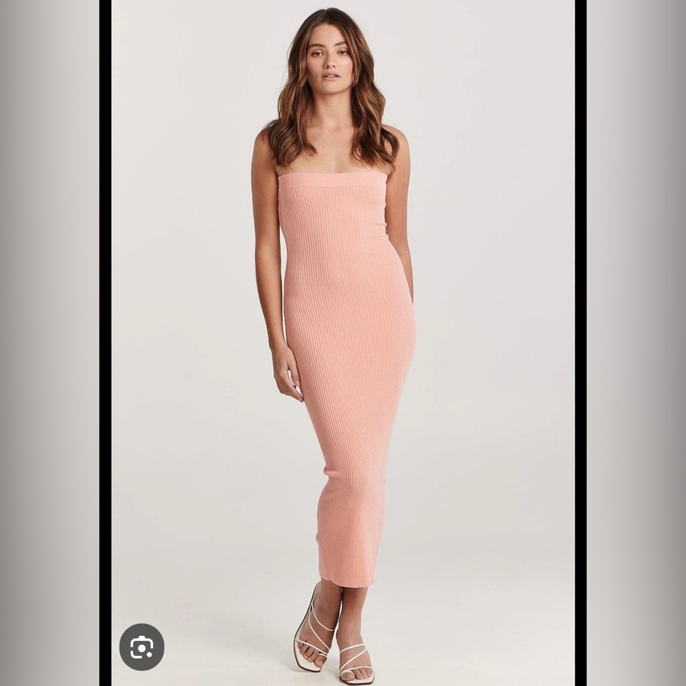 NWT ANTHROPOLOGIE CHARLIE HOLIDAY Freya Midi Dress in Pink Punch Size 4